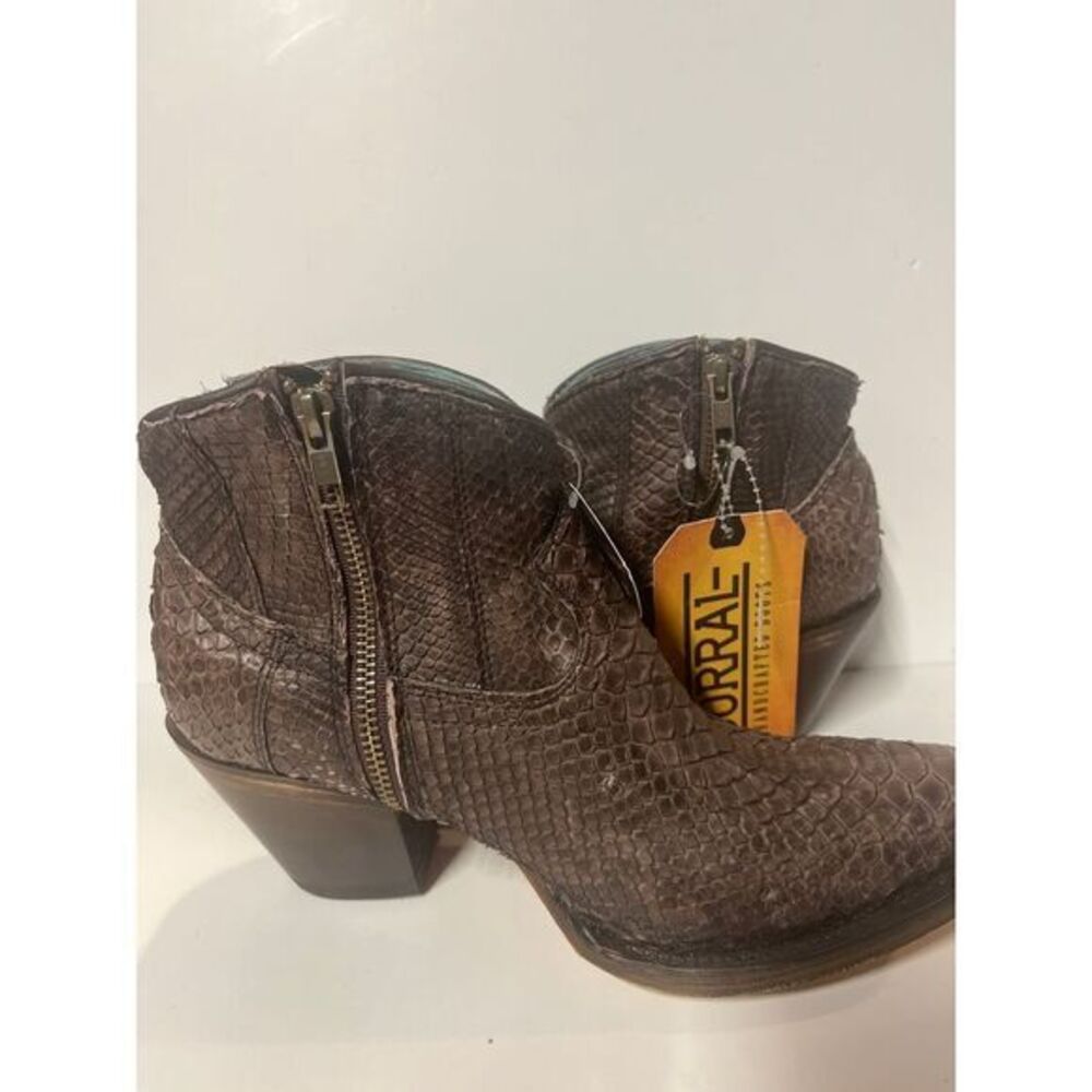 Corral Handcrafted Brown Genuine Python Woman's SZ 9.5 Boots New With Tags - Picture 5 of 8